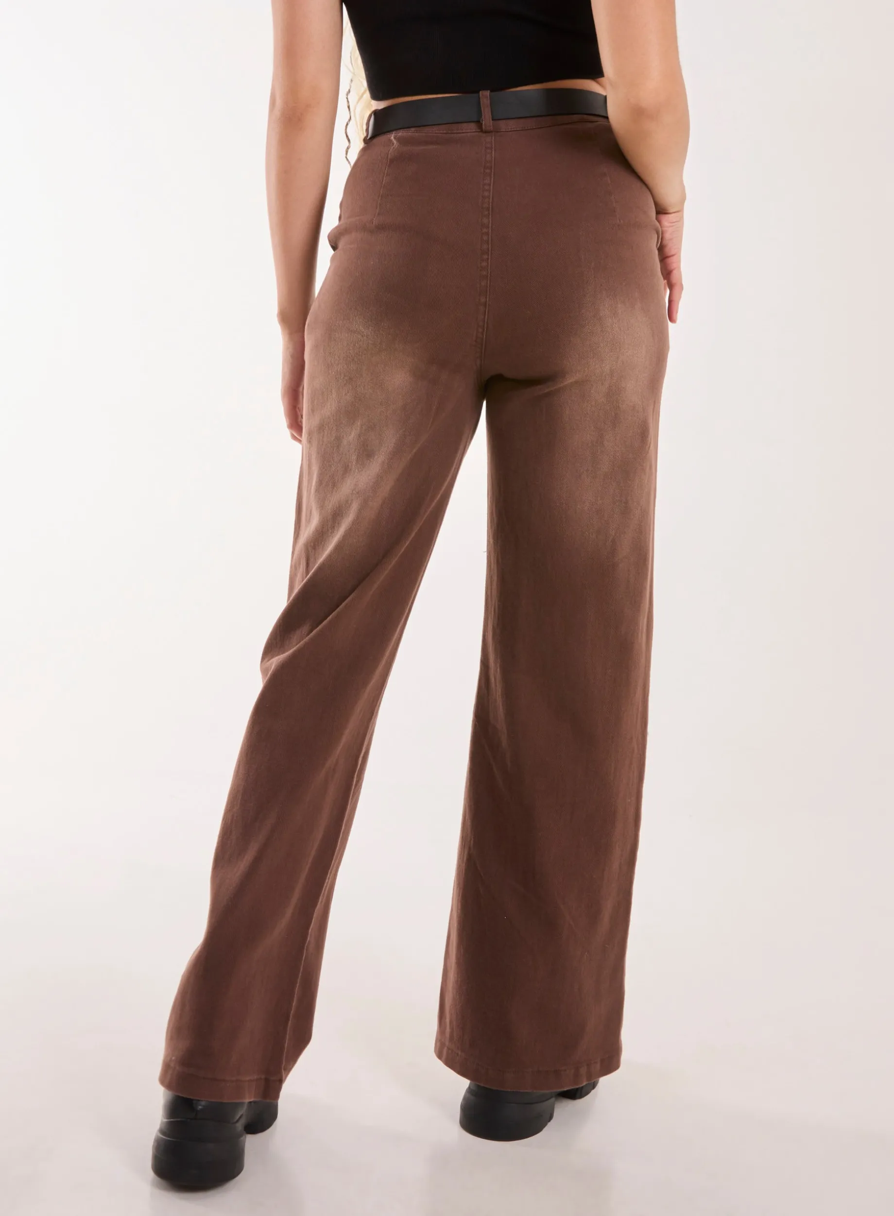 Acid Wash Wide Leg Jeans