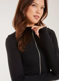 Active Rib Double Zip Top