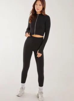 Active Rib Double Zip Top