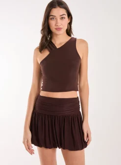 Asymmetric Strap Crop Top