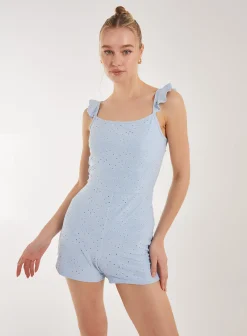 Back Detail Broderie Playsuit