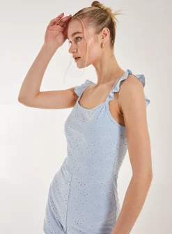 Back Detail Broderie Playsuit
