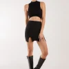 Bandage Double Split Mini Skirt