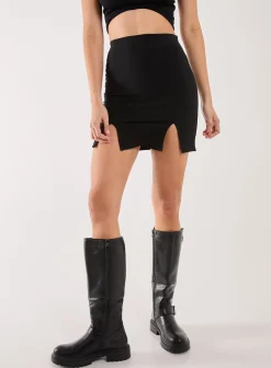 Bandage Double Split Mini Skirt
