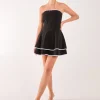 Bandeau Contrast Binding Mini Dress