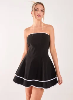 Bandeau Contrast Binding Mini Dress