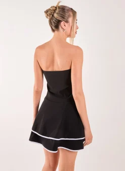 Bandeau Contrast Binding Mini Dress