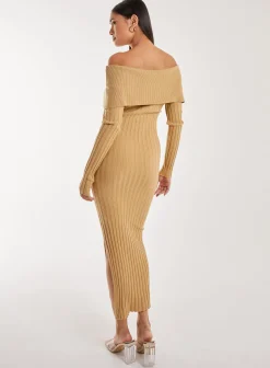 Bardot Ribbed Knit Maxi Dress