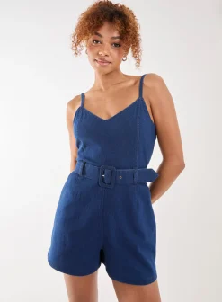 Belted Denim Playsuit
