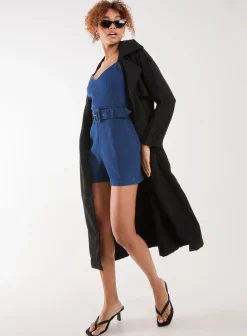 Belted Denim Playsuit