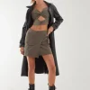 Bengaline Wrap D-Ring Mini Skirt
