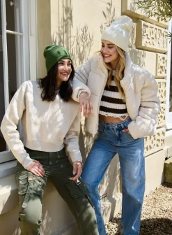 Boston Silk Detail Crop Sweater