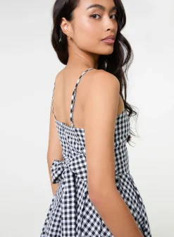 Bow Back Gingham Mini Dress
