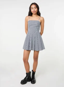 Bow Back Gingham Mini Dress