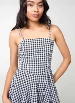 Bow Back Gingham Mini Dress