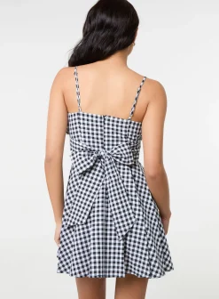 Bow Back Gingham Mini Dress