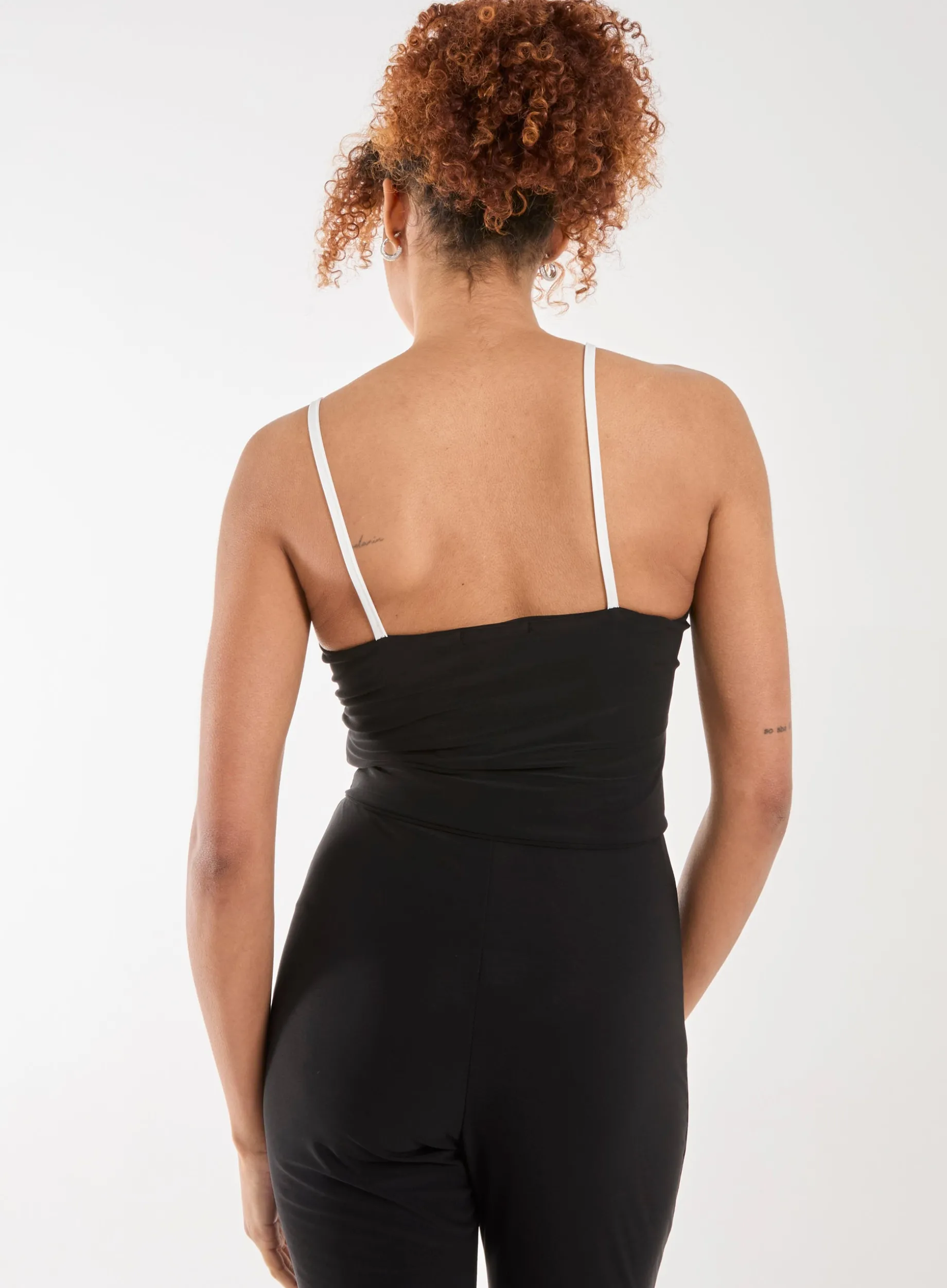 Bow Detail Piping Strappy Vest