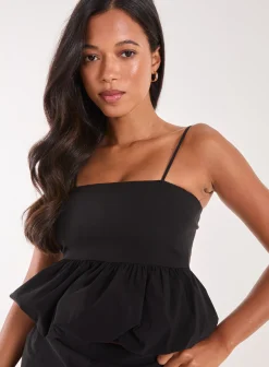 Bubble Hem Strappy Top