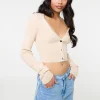 Button Front Cropped Cardigan