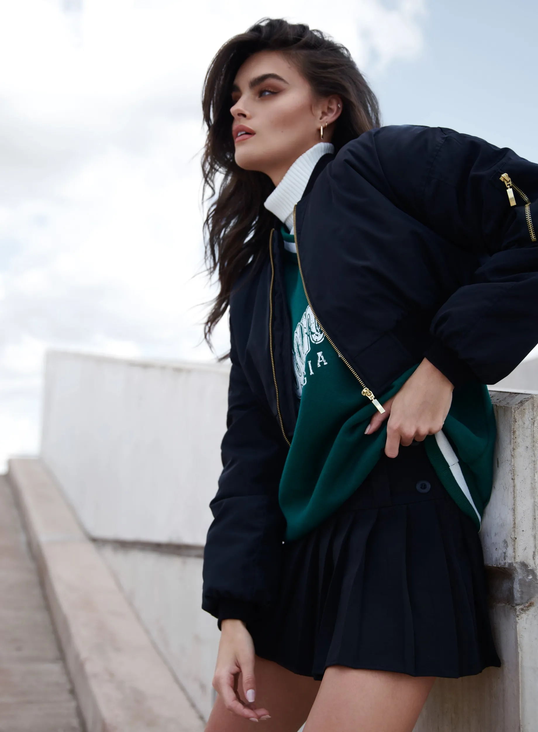 Button Front Pleated Skort