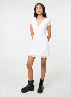 Cap Sleeve Lace Mini Dress