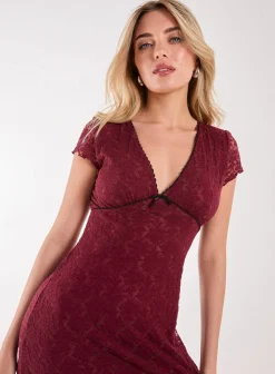 Cap Sleeve Lace Mini Dress
