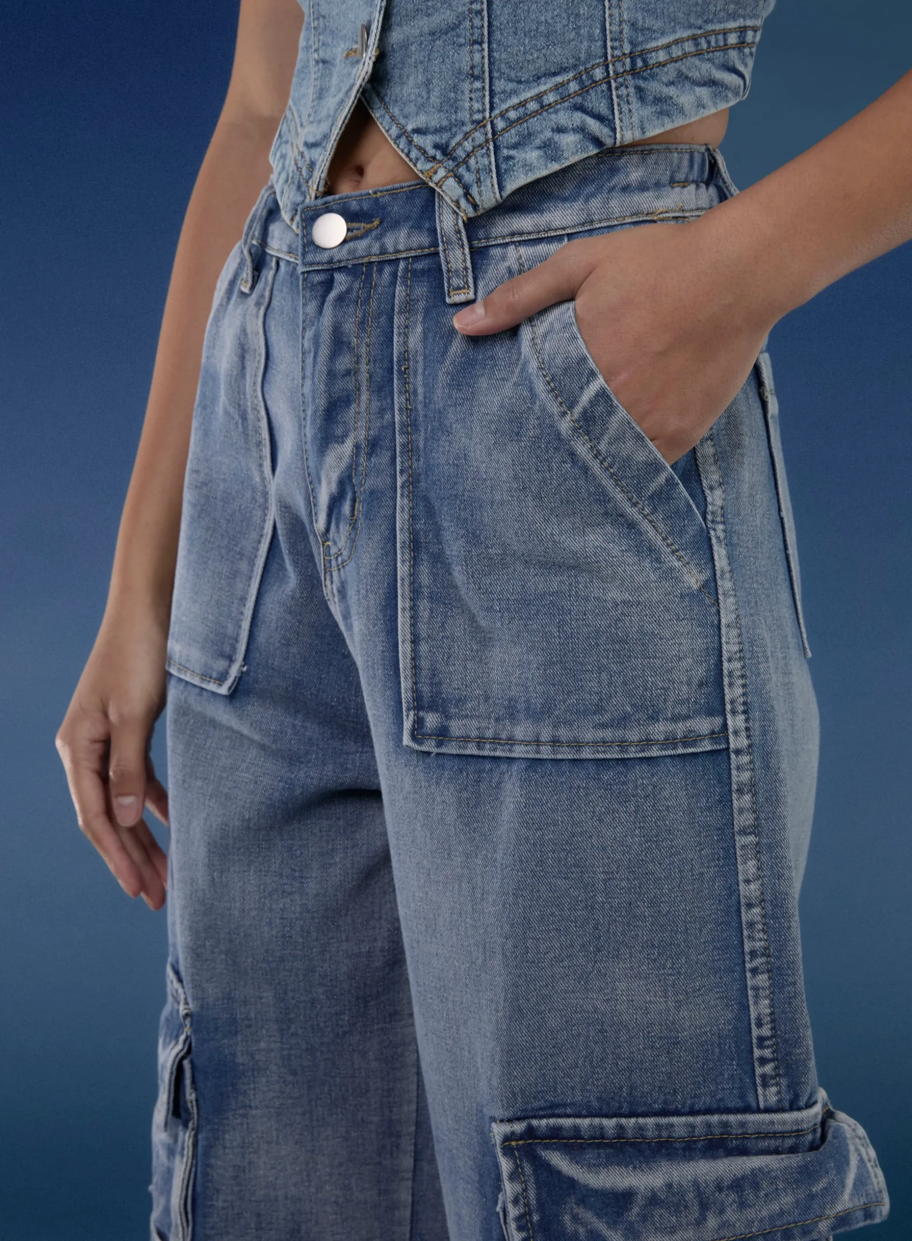 Casual Pocket Cargo Jeans
