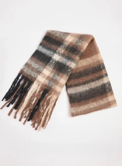 Checked Fluffy Scarf