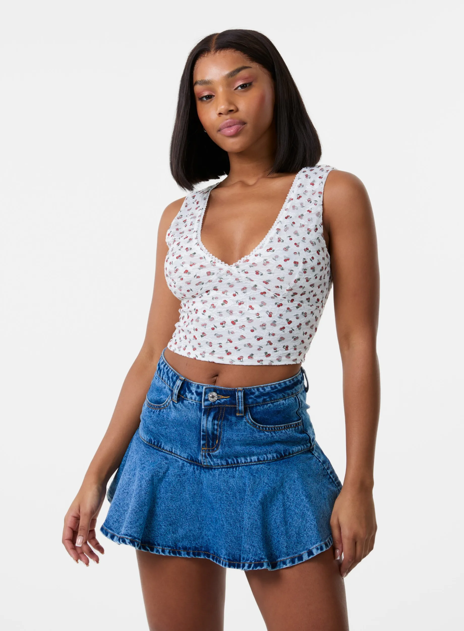 Cherry Lace Crop Top
