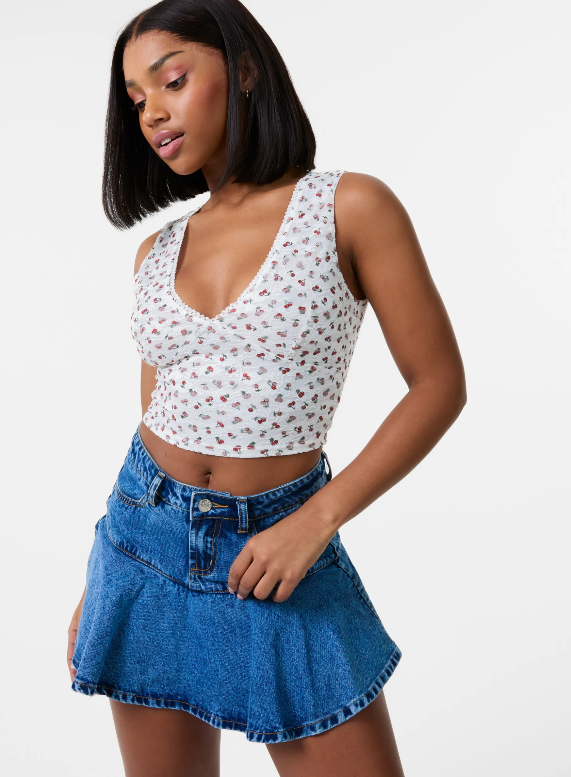 Cherry Lace Crop Top