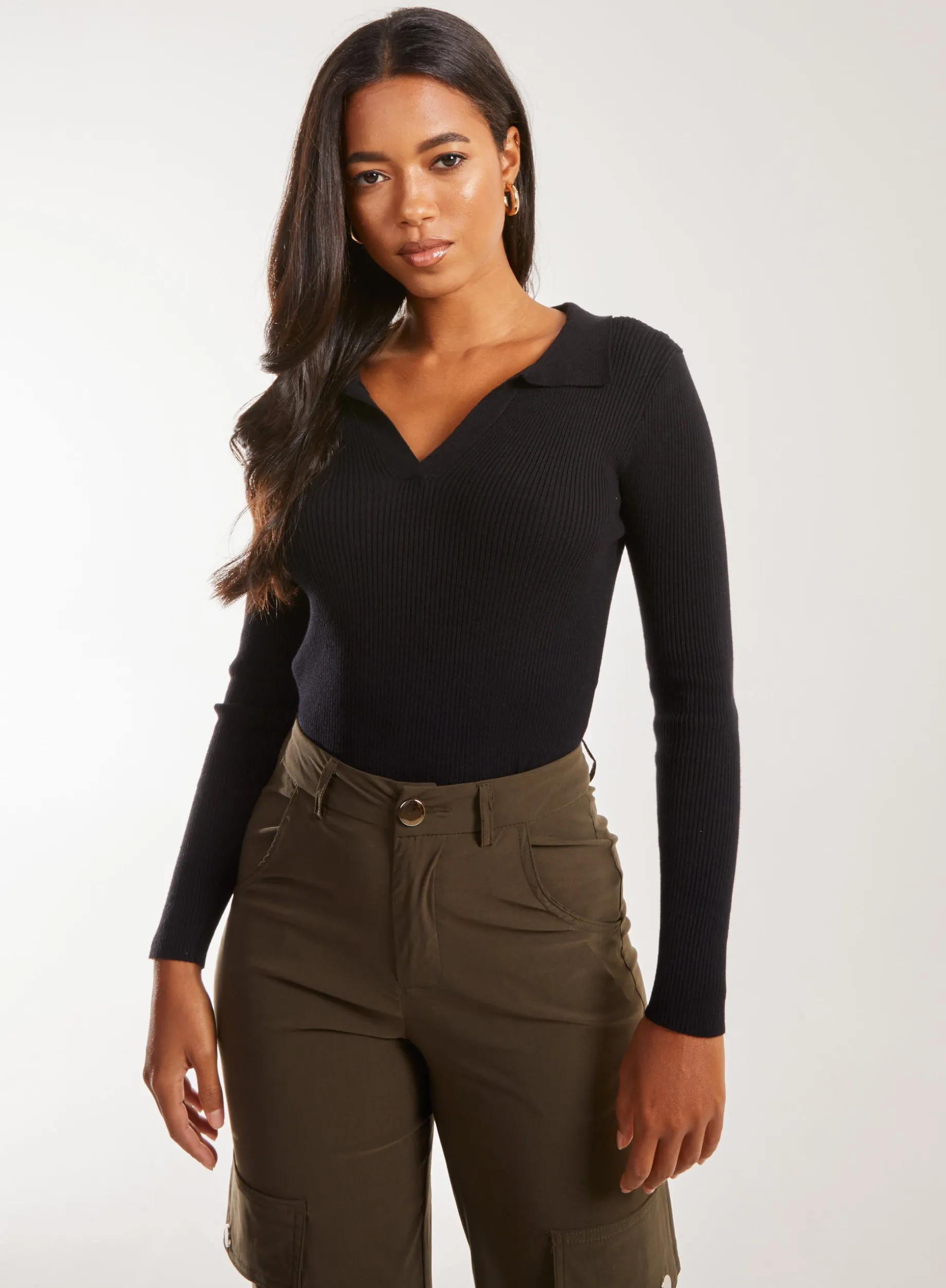 Collared Knitted Jumper