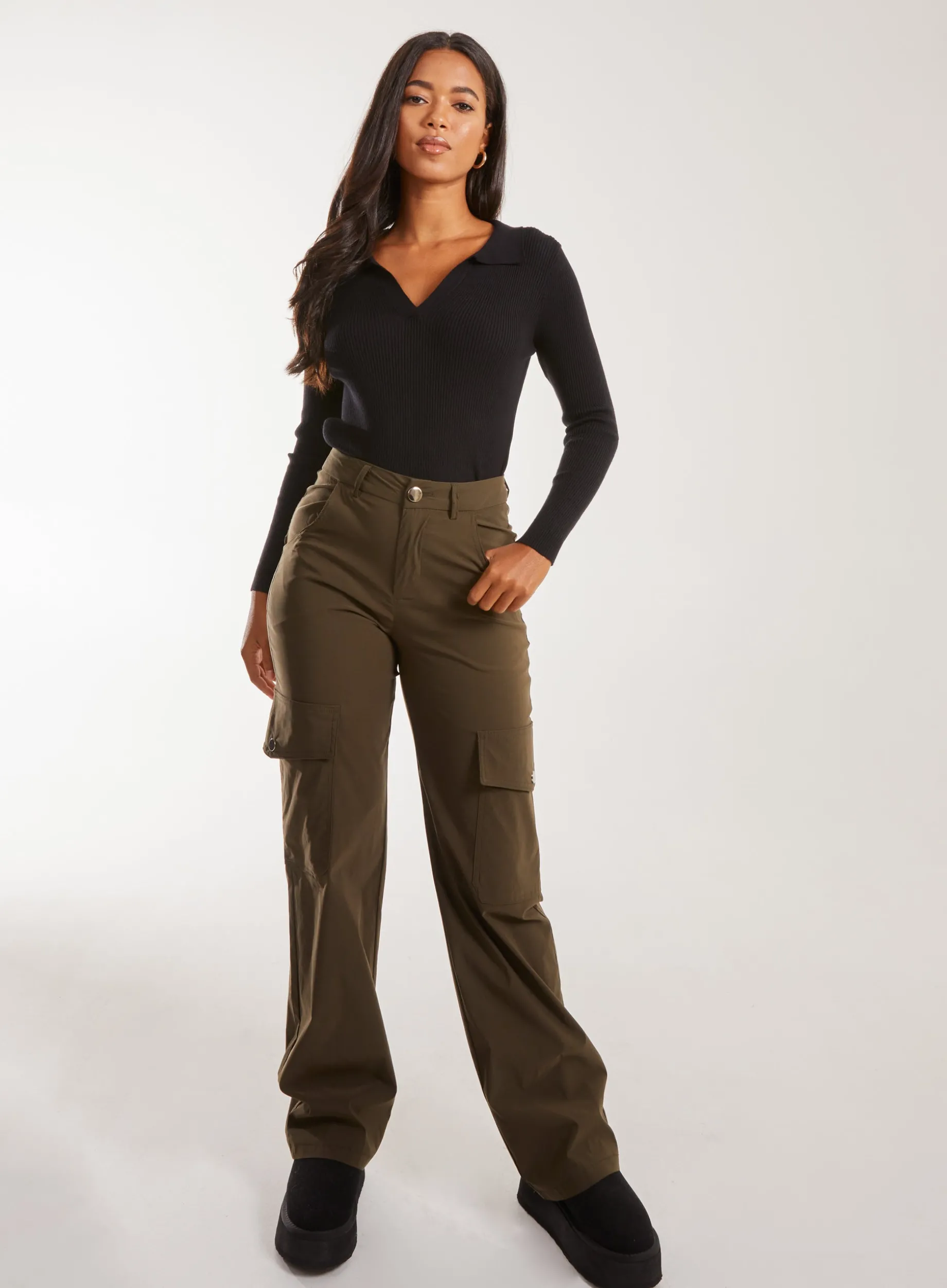 Collared Knitted Jumper