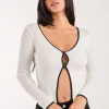 Contrast Double Button Cardi Top