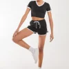 Contrast Piping Cropped T-Shirt