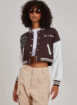 Contrast Sleeve Baseball Jacket