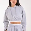 Contrast Waistband Cropped Hoodie
