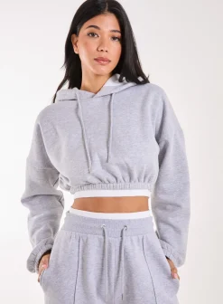 Contrast Waistband Cropped Hoodie
