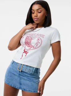 Cowboy Boot Embellished T-Shirt