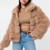 Cropped Fur Pelted Jacket