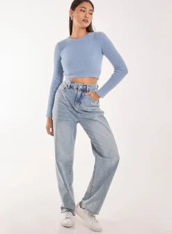 Cropped Knit Rib Top