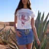 Denim Belted Mini Skirt