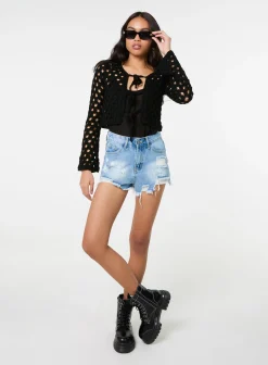 Denim Distressed Shorts