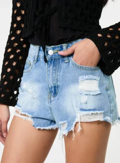 Denim Distressed Shorts