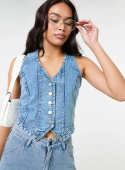 Denim Fitted Waistcoat