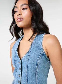 Denim Fitted Waistcoat