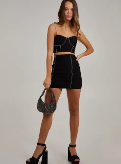 Diamante Embellished Mini Skirt