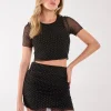Diamante Mesh Top