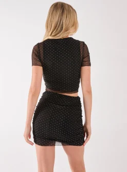 Diamante Mesh Top