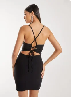 Diamante Peekaboo Mini Dress