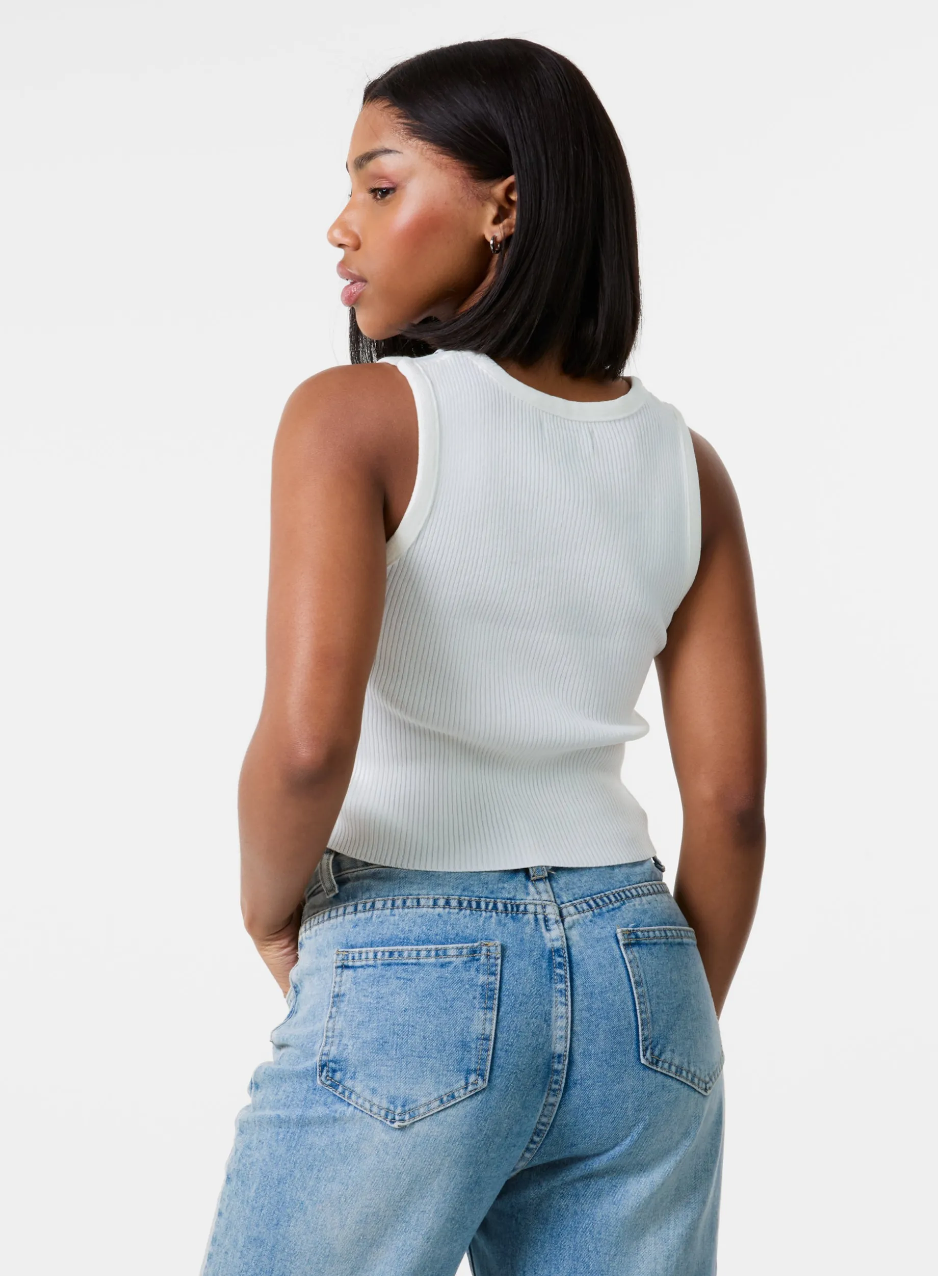 Diamante Ribbed Vest